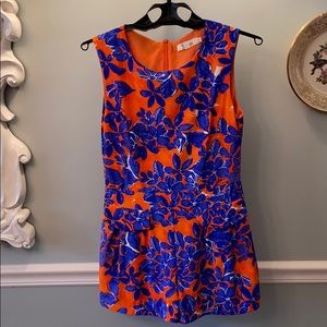 Orange and Blue game day romper